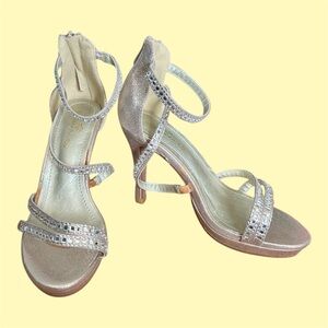 Elegant Rose Gold Strappy Heels